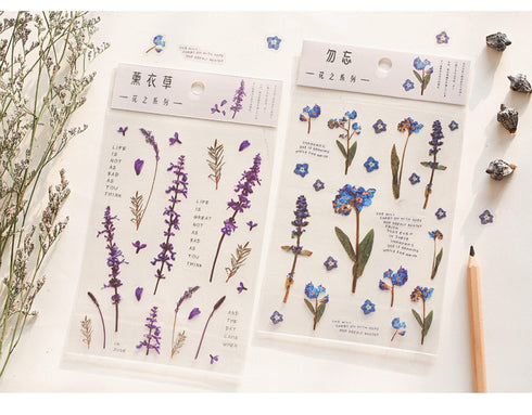Realistic Flowers Blossoms PET Transparent Dainty Stickers | Rose