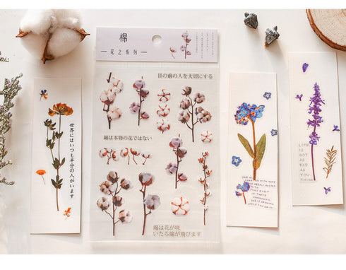 Realistic Flowers Blossoms PET Transparent Dainty Stickers | Rose