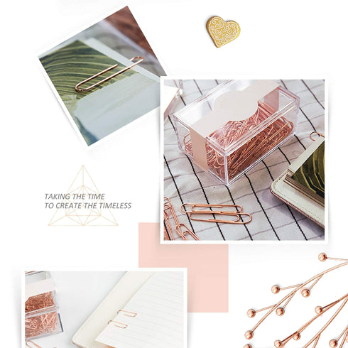 SET OF FIVE Rose Gold Large Paper Clips | 50mm