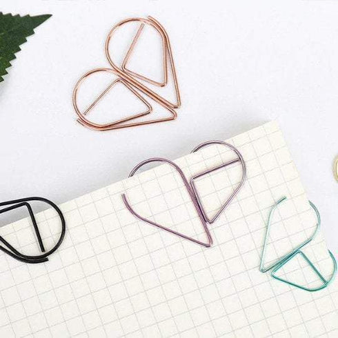 Silver Set Water Drop Tear Drop Teardrop Paper Clips - Three Sizes!
