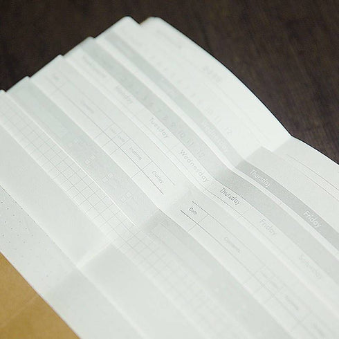 STANDARD size WEEKLY Printed Traveler's Insert Traveler's Refill