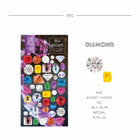 Suatelier Sonia PVC Stickers 2037 | Diamond Gem Stickers Crystal Stickers Facet Stickers