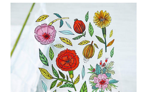 Suatelier Sonia PVC Stickers 2046 | Dear My Love Flower Stickers Daisy Stickers Zinnia Stickers