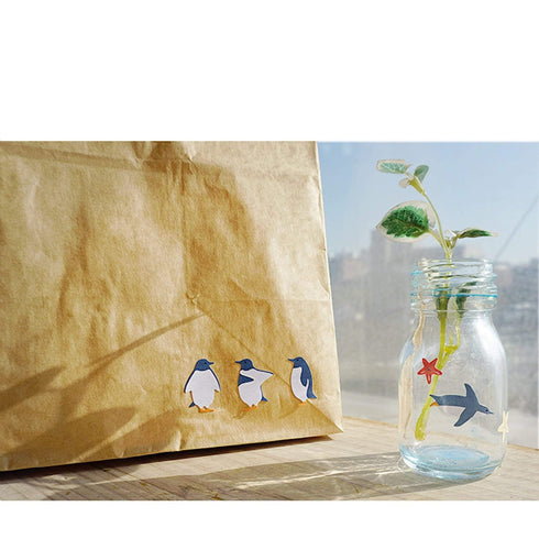 Suatelier Sonia PVC Transparent Stickers 1071 | Sea Animals Polar Bear Harp Seal Penguin Stickers