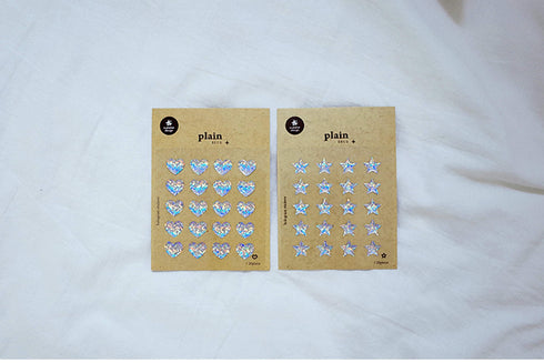 Suatelier Sonia PVC Transparent Stickers 1658-54| Hologram Sparkle Heart Glitter Hearts