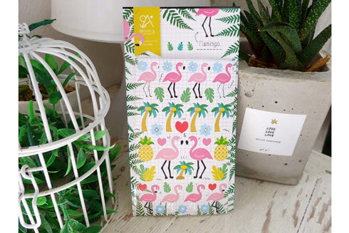 Suatelier Sonia PVC Transparent Stickers 2049 | Flamingo Pineapple Palm Trees