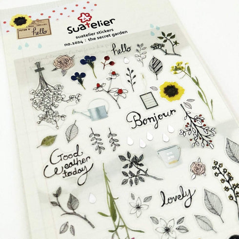 Suatelier Sonia PVC Transparent Stickers 1024 | Secret Garden Flowers