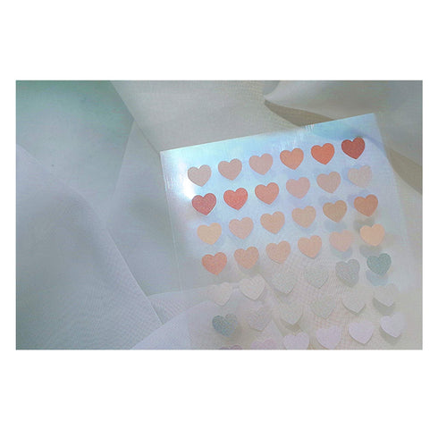 Suatelier Translucent Planner Stickers 1655 | Plain Shapes 51 Heart Translucent Stickers