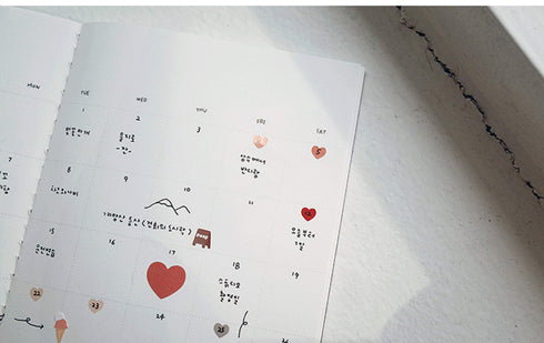 Suatelier Translucent Planner Stickers 1656 | Plain Shapes 52 Heart Translucent Stickers