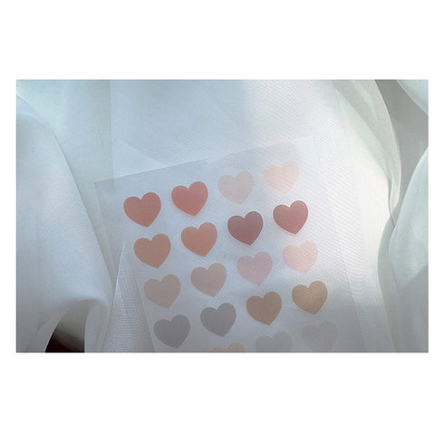 Suatelier Translucent Planner Stickers 1657 | Plain Shapes 53 Heart Translucent Stickers