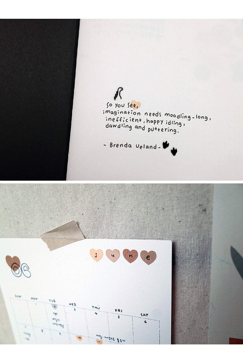 Suatelier Translucent Planner Stickers 1657 | Plain Shapes 53 Heart Translucent Stickers