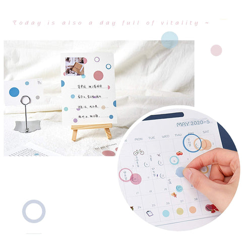 TRANSPARENT PET Pastel Dot Stickers Circle Stickers | Gammei
