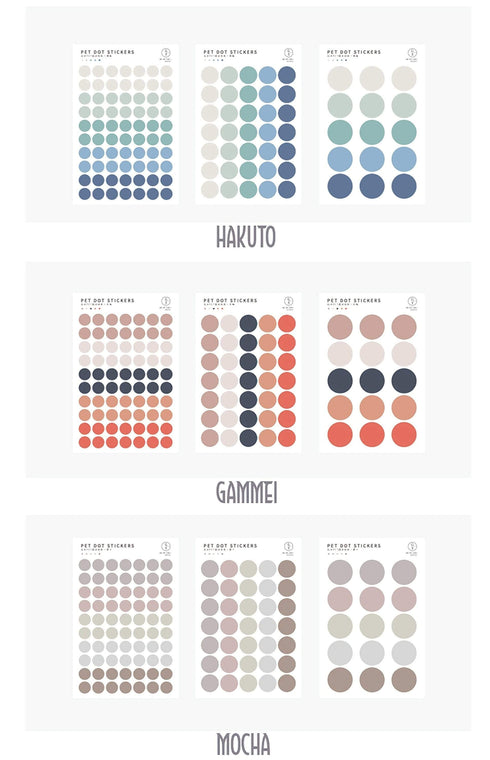 TRANSPARENT PET Pastel Dot Stickers Circle Stickers | Persimmon
