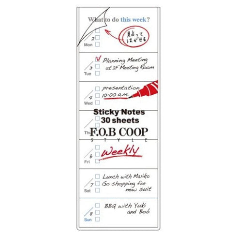 WEEKLY Sticky Notes Kyokuto FOB Coop