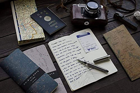 Yamamoto Ro-Biki Notebook 3.6" x 8.3" Blank Basic Chiffon Paper | New York Metro Map