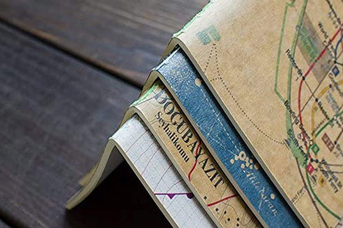 Yamamoto Ro-Biki Notebook 3.6" x 8.3" Blank Basic Chiffon Paper | Topographical Map