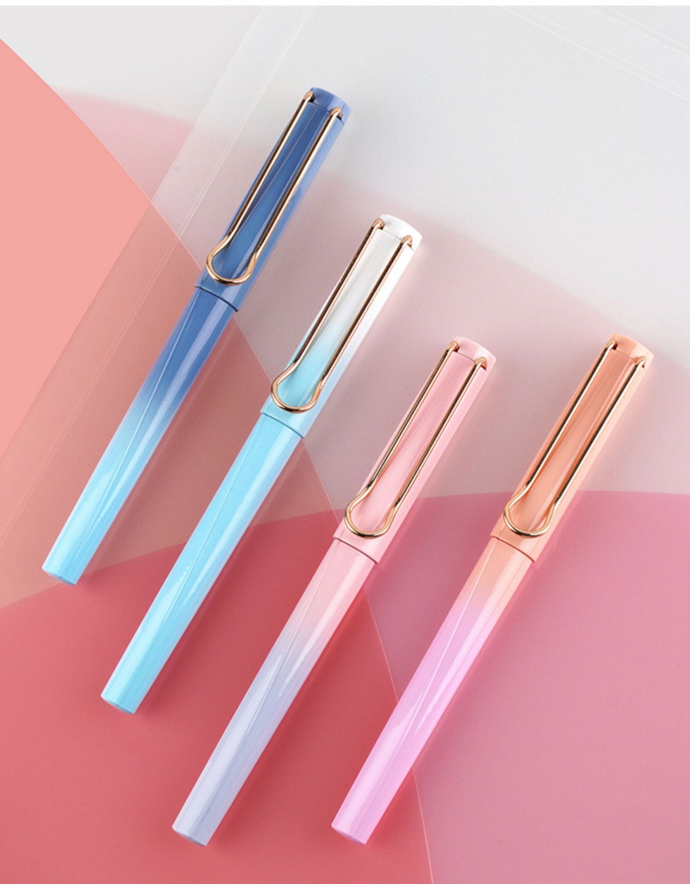 SKY BLUE Dianshi 0.38mm EXTRA Fine Fountain Pen Set Deluxe Foutain Pen Set Fountain Pen Extra Fine Nib Ink Cartridges | Ds-756